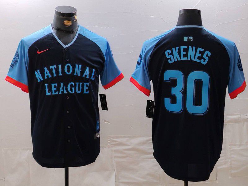 Men Pittsburgh Pirates #30 Skenes Blue All star 2024 Nike MLB Jersey style 6->women mlb jersey->Women Jersey